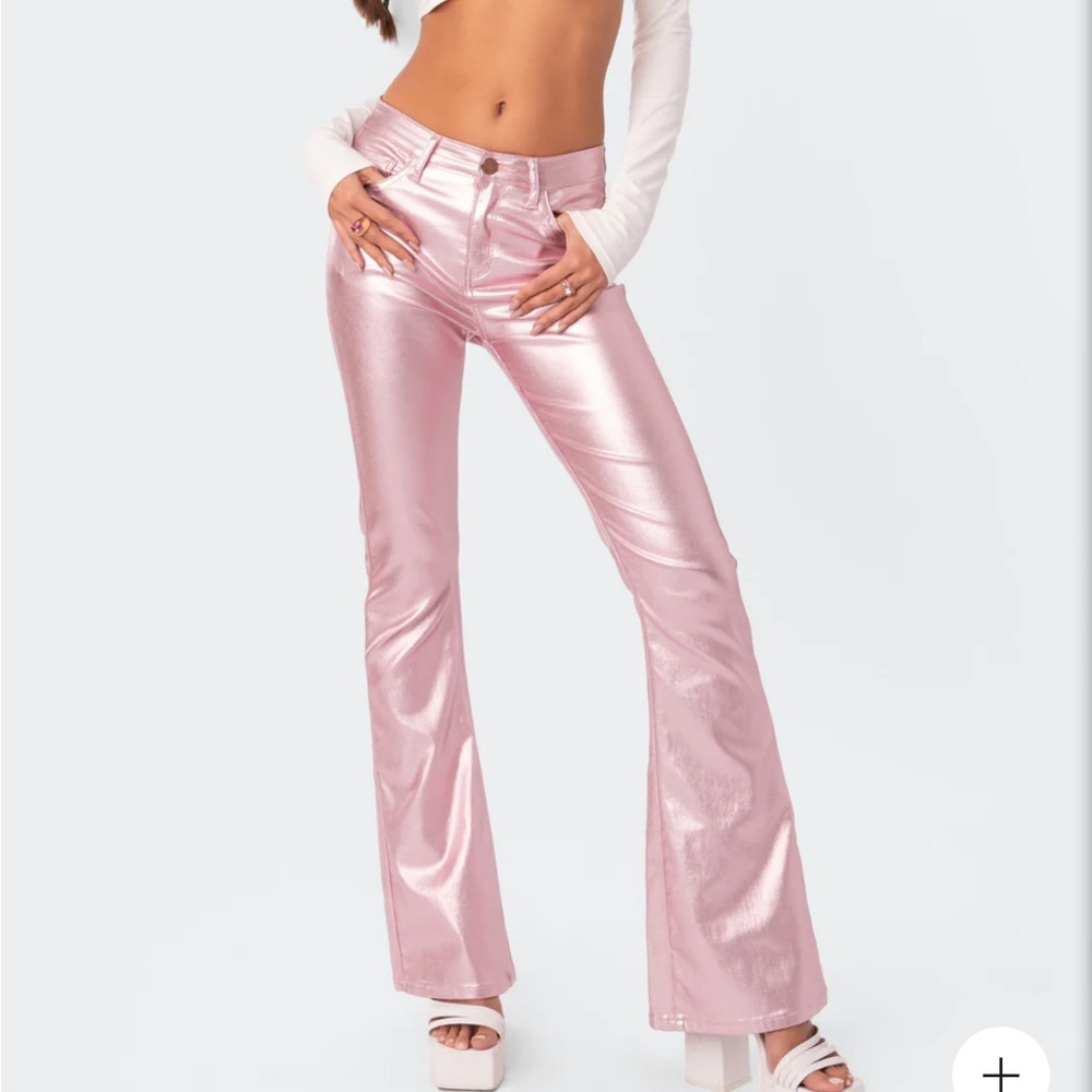 Luna Faux Leather Flare Jeans